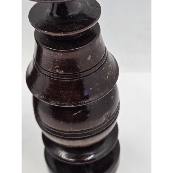 Antique Hand Made Turned Wood Gothic Style Wooden Candle Stick Holder Old World - Picture 3 of 13